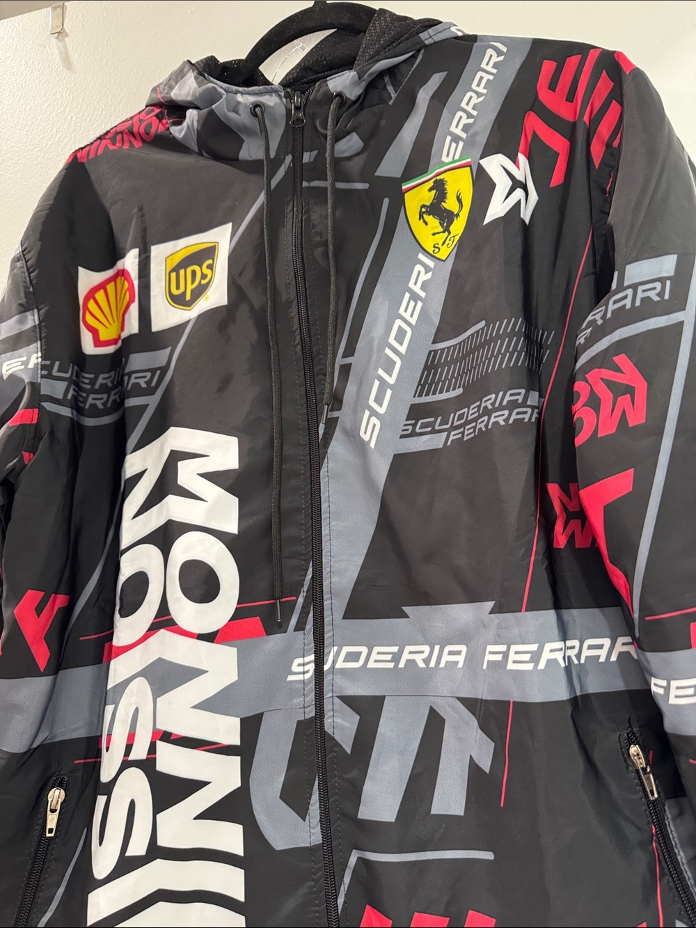 Ferrari Black Jacket with Red & Gray Racing Graphics - Picture 6 of 10